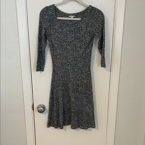 Chic Long Sleeve Gray Dress